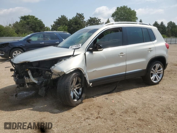 2013 Volkswagen Tiguan S with VIN WVGAV3AX6DW588083, listed as a Copart auction lot 60114965 with 109,318 mi miles and Salvage title. Bid and sale history available at DreamBid. Image 1.