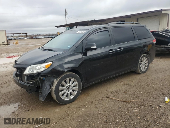 2014 Toyota Sienna Limited with VIN 5TDDK3DC3ES081744, listed as a Copart auction lot 43601485 with 139,222 mi miles and Salvage Title. Bid and sale history available at DreamBid. Image 1.