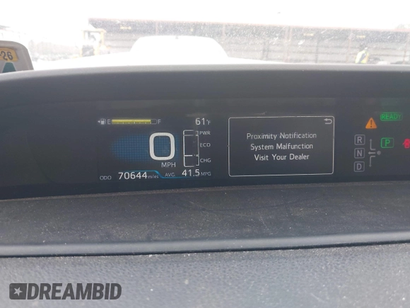 2018 Toyota Prius Two with VIN JTDKBRFU1J3076294, listed as a IAAI auction lot 41551218 with 70,644 mi miles. Bid and sale history available at carsss.com. Image 7.