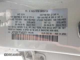 2015 Mazda CX-9 Sport with VIN JM3TB2BV7F0452071, listed as a IAAI auction lot 41895074 with 122,101 mi miles and . Bid and sale history available at carsss.com. Image 9.