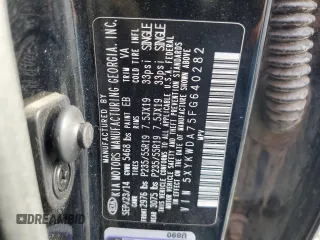 2015 Kia Sorento SX Limited with VIN 5XYKWDA75FG640282, listed as a Copart auction lot 73788784 with 105,519 mi miles and Salvage Title. Bid and sale history available at carsss.com. Image 16.