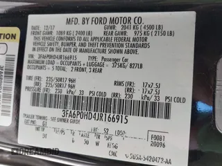 2018 Ford Fusion SE with VIN 3FA6P0HD4JR166915, listed as a IAAI auction lot 42043918 with 67,337 mi miles. Bid and sale history available at carsss.com. Image 9.