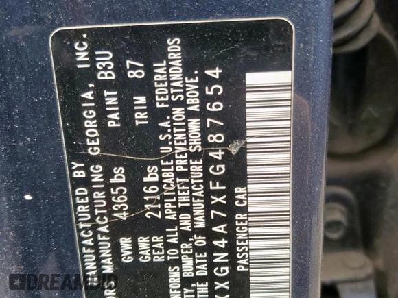 2015 Kia Optima EX with VIN 5XXGN4A7XFG487654, listed as a Copart auction lot 63530695 with 101,943 mi miles and Clean title. Bid and sale history available at DreamBid. Image 13.
