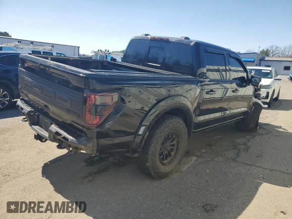 2023 Ford F-150 Raptor with VIN 1FTFW1RGXPFC88745, listed as a Copart auction lot 47529385 with 32,220 mi miles and Salvage Title. Bid and sale history available at DreamBid. Image 3.