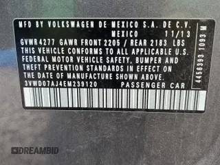 2014 Volkswagen Jetta SE z VIN 3VWD07AJ4EM239120, wystawiony jako Copart lot #57304045 z przebiegiem 183 748 mil mil oraz Szkoda całkowita • Salvage title. Historia ofert i sprzedaży dostępna na DreamBid. Obrazek 12.