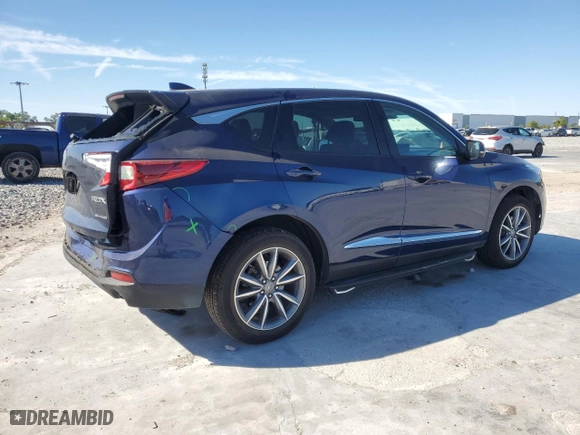 2019 Acura RDX w/Technology Pkg with VIN 5J8TC2H58KL011136, listed as a Copart auction lot 50040285 with 57,640 mi miles and Salvage Title. Bid and sale history available at carsss.com. Image 3.