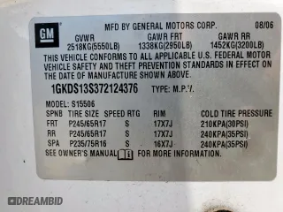 2007 GMC Envoy SLE with VIN 1GKDS13S372124376, listed as a Copart auction lot 50885725 with 163,488 mi miles and Salvage Title. Bid and sale history available at carsss.com. Image 13.