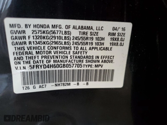2016 Acura MDX w/Tech/Entertainment with VIN 5FRYD4H60GB057705, listed as a Copart auction lot 45533585 with 99,743 mi miles and Salvage Title. Bid and sale history available at carsss.com. Image 14.