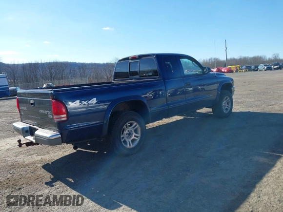 2004 Dodge Dakota SLT with VIN 1D7HG42N64S591353, listed as a IAAI auction lot 41714631 with 186,520 mi miles. Bid and sale history available at carsss.com. Image 4.