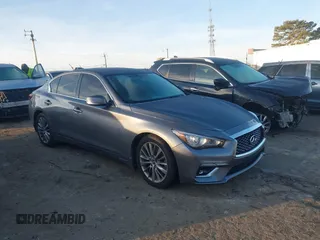 2018 Infiniti Q50 3.0t LUXE with VIN JN1EV7AR4JM432777, listed as a IAAI auction lot 41445123 with 98,621 mi miles. Bid and sale history available at carsss.com. Image 1.