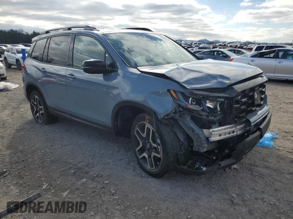 2023 Honda Passport Elite with VIN 5FNYF8H05PB013276, listed as a Copart auction lot 87323504 with 27,360 mi miles and Salvage Title. Bid and sale history available at carsss.com. Image 4.