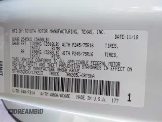 2019 Toyota Tacoma SR with VIN 5TFRX5GN3KX139213, listed as a IAAI auction lot 42261533 with 29,794 mi miles and . Bid and sale history available at DreamBid. Image 9.