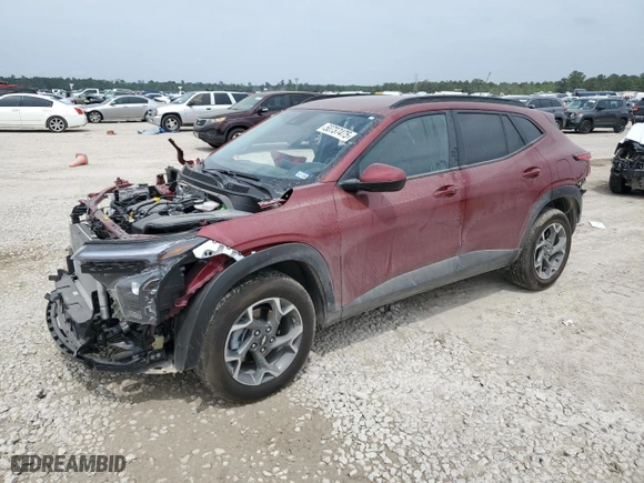 2025 Chevrolet Trax LT with VIN KL77LHEP1SC103128, listed as a Copart auction lot 50737475 with 5,360 mi miles and Salvage Title. Bid and sale history available at carsss.com. Image 1.