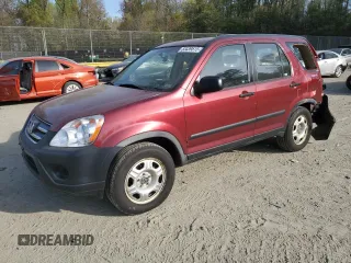 2005 Honda CR-V LX with VIN JHLRD78585C062968, listed as a Copart auction lot 53439515 with 141,885 mi miles and Salvage Title. Bid and sale history available at carsss.com. Image 1.