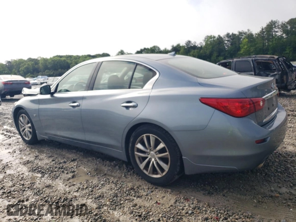 2014 Infiniti Q50 Sport with VIN JN1BV7AP0EM674540, listed as a Copart auction lot 56385455 with 130,362 mi miles and Salvage title. Bid and sale history available at DreamBid. Image 2.