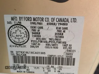 1999 Ford F-150 XL with VIN 2FTRX18L1XCA21305, listed as a Copart auction lot 44356815 with 250,838 mi miles and Salvage Title. Bid and sale history available at carsss.com. Image 12.