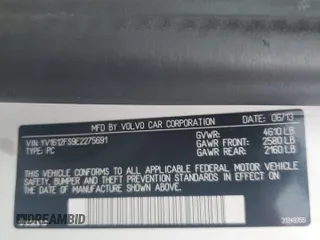 2014 Volvo S60 T5 с VIN YV1612FS9E2275691, выставлен на аукционе Copart как лот 57226245 с пробегом 145 721 миль миль и Списание • Salvage title. История ставок и продаж доступна на DreamBid. Изображение 12.