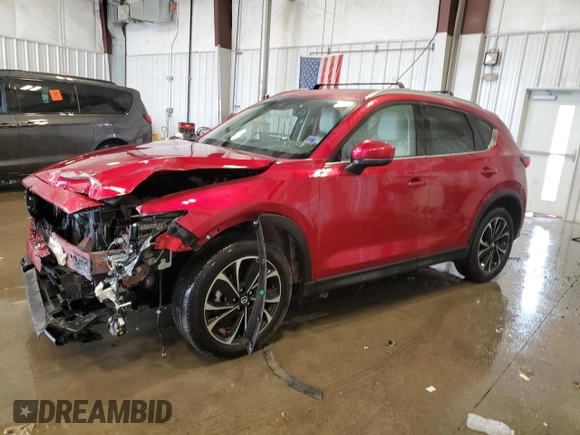 2023 Mazda CX-5 S Premium with VIN JM3KFBDM5P0288650, listed as a Copart auction lot 56188885 with 20,405 mi miles and Salvage Title. Bid and sale history available at DreamBid. Image 1.