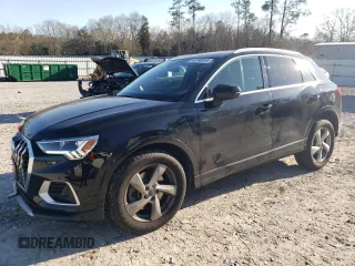 2020 Audi Q3 Premium Plus with VIN WA1BECF35L1103758, listed as a Copart auction lot 46740815 with 49,792 mi miles and Salvage Title. Bid and sale history available at carsss.com. Image 1.