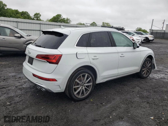 2021 Audi SQ5 Premium Plus with VIN WA1B4AFY9M2029016, listed as a Copart auction lot 53489214 with 23,306 mi miles and Salvage Title. Bid and sale history available at DreamBid. Image 3.