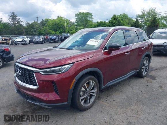 2022 Infiniti QX60 Luxe z VIN 5N1DL1FR9NC330743, wystawiony jako IAAI lot #42456589 z przebiegiem 17 780 mil mil oraz . Historia ofert i sprzedaży dostępna na DreamBid. Obrazek 2.