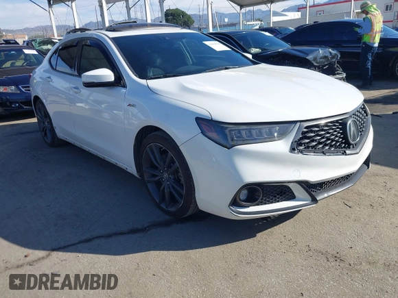 2018 Acura TLX w/A-SPEC Pkg with VIN 19UUB2F67JA003073, listed as a IAAI auction lot 41604080 with 121,078 mi miles. Bid and sale history available at carsss.com. Image 1.
