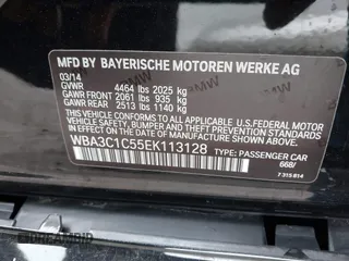 2014 BMW 3 Series 328i with VIN WBA3C1C55EK113128, listed as a IAAI auction lot 41259472 with 82,798 mi miles. Bid and sale history available at carsss.com. Image 9.