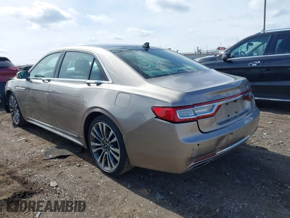 2020 Lincoln Continental Standard with VIN 1LN6L9VK2L5603518, listed as a IAAI auction lot 41860373 with 74,957 mi miles. Bid and sale history available at carsss.com. Image 3.