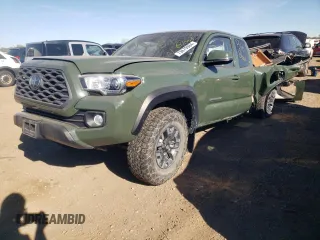 2021 Toyota Tacoma SR z VIN 3TYSZ5AN0MT035649, wystawiony jako Copart lot #75679984 z przebiegiem Nie podano mil oraz Szkoda całkowita • Salvage title. Historia ofert i sprzedaży dostępna na DreamBid. Obrazek 1.
