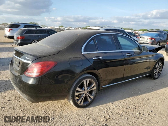 2017 Mercedes-Benz C 300 with VIN WDDWF4KB5HR232055, listed as a Copart auction lot 52674055 with 124,598 mi miles and Salvage Title. Bid and sale history available at DreamBid. Image 3.