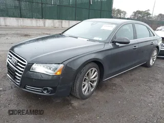 2012 Audi A8 L with VIN WAURVAFD7CN011767, listed as a IAAI auction lot 41848096 with 98,397 mi miles. Bid and sale history available at carsss.com. Image 2.