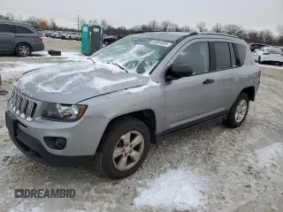2017 Jeep Compass Sport with VIN 1C4NJCBB8HD133046, listed as a Copart auction lot 46084055 with 67,168 mi miles and Salvage Title. Bid and sale history available at carsss.com. Image 1.