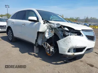 2016 Acura MDX w/Tech with VIN 5FRYD3H46GB007383, listed as a IAAI auction lot 42101738 with 150,207 mi miles. Bid and sale history available at carsss.com. Image 1.