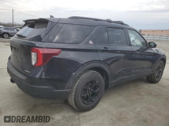 2023 Ford Explorer Timberline with VIN 1FMSK8JH9PGA41908, listed as a Copart auction lot 46592505 with 9,366 mi miles and Salvage Title. Bid and sale history available at carsss.com. Image 3.