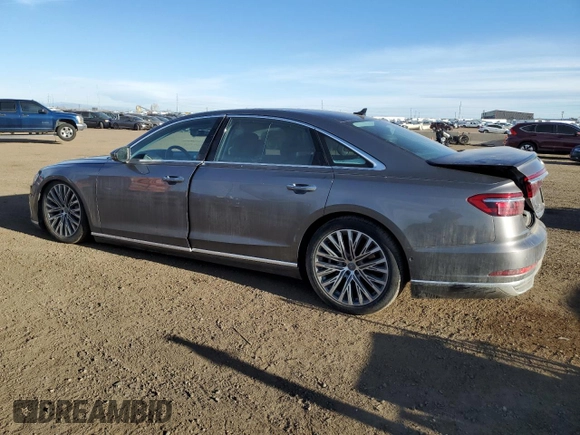 2019 Audi A8 L with VIN WAU8DAF84KN008101, listed as a Copart auction lot 50063905 with 46,816 mi miles and Salvage Title. Bid and sale history available at carsss.com. Image 2.