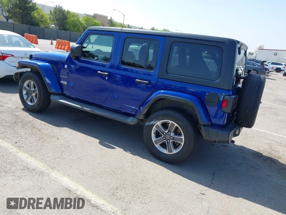 2018 Jeep Wrangler Unlimited Sahara z VIN 1C4HJXEG2JW211116, wystawiony jako IAAI lot #42250718 z przebiegiem 67 771 mil mil oraz . Historia ofert i sprzedaży dostępna na DreamBid. Obrazek 3.