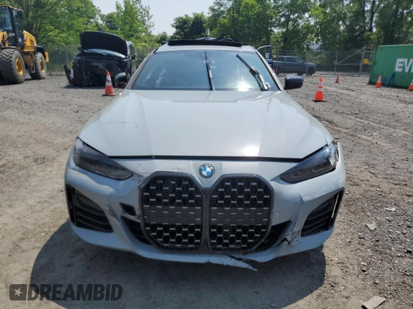 2023 BMW 4 Series 430i xDrive with VIN WBA73AV06PFP29080, listed as a Copart auction lot 60283705 with 47,104 mi miles and Salvage title. Bid and sale history available at DreamBid. Image 5.