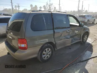 2005 Kia Sedona LX with VIN KNDUP132856716343, listed as a Copart auction lot 76028804 with 122,914 mi miles and Salvage Title. Bid and sale history available at carsss.com. Image 3.