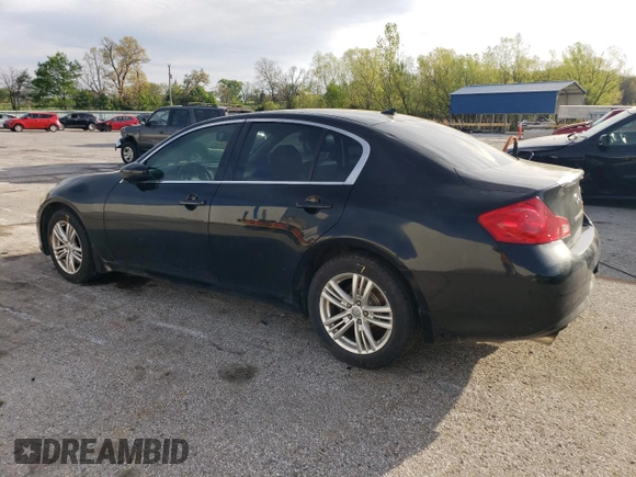 2012 Infiniti G25 x with VIN JN1DV6AR9CM730525, listed as a Copart auction lot 54015105 with 214,989 mi miles and Salvage title. Bid and sale history available at DreamBid. Image 2.