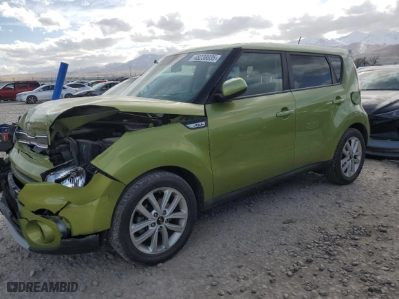 2019 Kia Soul + with VIN KNDJP3A54K7910384, listed as a Copart auction lot 48238035 with 77,426 mi miles and Salvage Title. Bid and sale history available at carsss.com. Image 1.