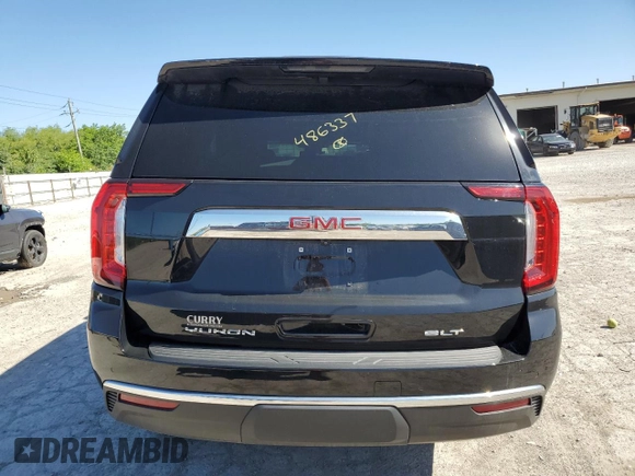 2023 GMC Yukon SLT with VIN 1GKS2BKD6PR486337, listed as a Copart auction lot 58232134 with 3,112 mi miles and Salvage Title. Bid and sale history available at carsss.com. Image 6.