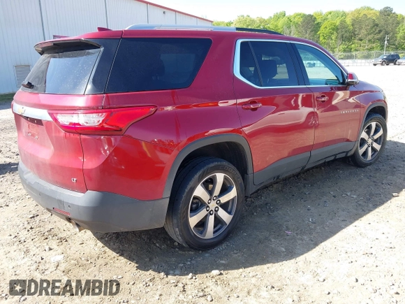 2018 Chevrolet Traverse LT z VIN 1GNERHKW1JJ186565, wystawiony jako IAAI lot #42023809 z przebiegiem 132 159 mil mil oraz . Historia ofert i sprzedaży dostępna na DreamBid. Obrazek 4.