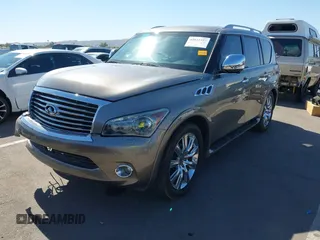 2012 Infiniti QX56 7-passenger with VIN JN8AZ2NFXC9515305, listed as a IAAI auction lot 42031957 with 185,173 mi miles. Bid and sale history available at carsss.com. Image 2.