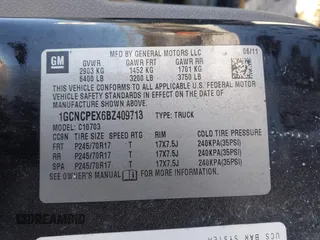 2011 Chevrolet Silverado 1500 Work Truck with VIN 1GCNCPEX6BZ409713, listed as a IAAI auction lot 41287786 with 228,081 mi miles and . Bid and sale history available at DreamBid. Image 9.
