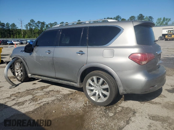 2011 Infiniti QX56 7-passenger with VIN JN8AZ2NF3B9502751, listed as a Copart auction lot 52233705 with Not Provided miles and Salvage Title. Bid and sale history available at carsss.com. Image 2.
