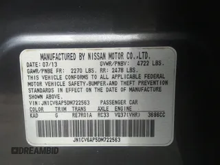 2013 Infiniti G37 Journey with VIN JN1CV6AP5DM722563, listed as a IAAI auction lot 39404973 with 126,692 mi miles and . Bid and sale history available at DreamBid. Image 9.