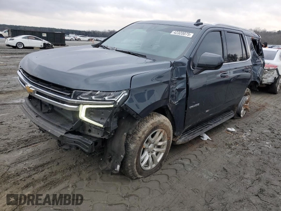 2022 Chevrolet Tahoe LT with VIN 1GNSKNKD0NR161796, listed as a Copart auction lot 42320075 with 84,387 mi miles and Salvage title. Bid and sale history available at DreamBid. Image 1.