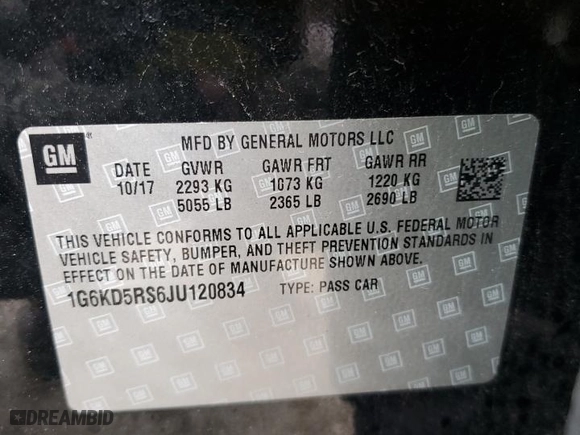 2018 Cadillac CT6 Luxury AWD with VIN 1G6KD5RS6JU120834, listed as a Copart auction lot 84057324 with 110,385 mi miles and Salvage Title. Bid and sale history available at carsss.com. Image 15.