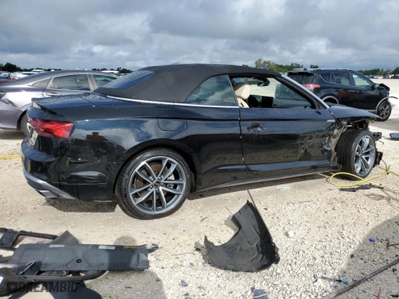 2024 Audi A5 Cabriolet S line Premium Plus with VIN WAU4AGF50RN003178, listed as a Copart auction lot 70763674 with NaN miles and Salvage Title. Bid and sale history available at carsss.com. Image 3.
