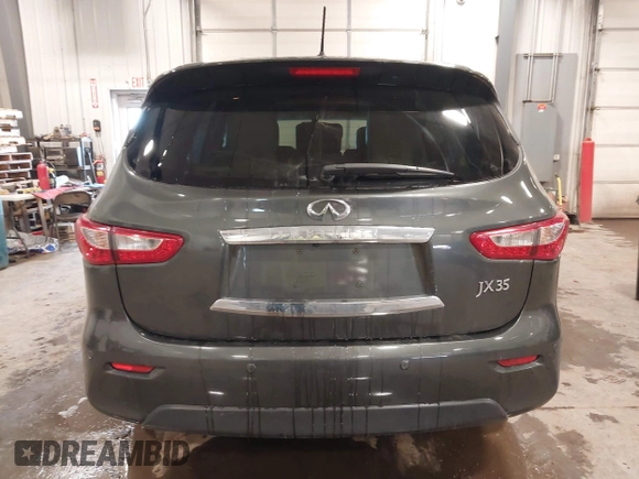 2013 Infiniti JX35 with VIN 5N1AL0MM9DC302346, listed as a IAAI auction lot 41731095 with 118,752 mi miles. Bid and sale history available at carsss.com. Image 16.